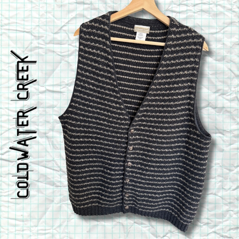 {Coldwater Creek} COTTON BLEND Striped Knit Vest